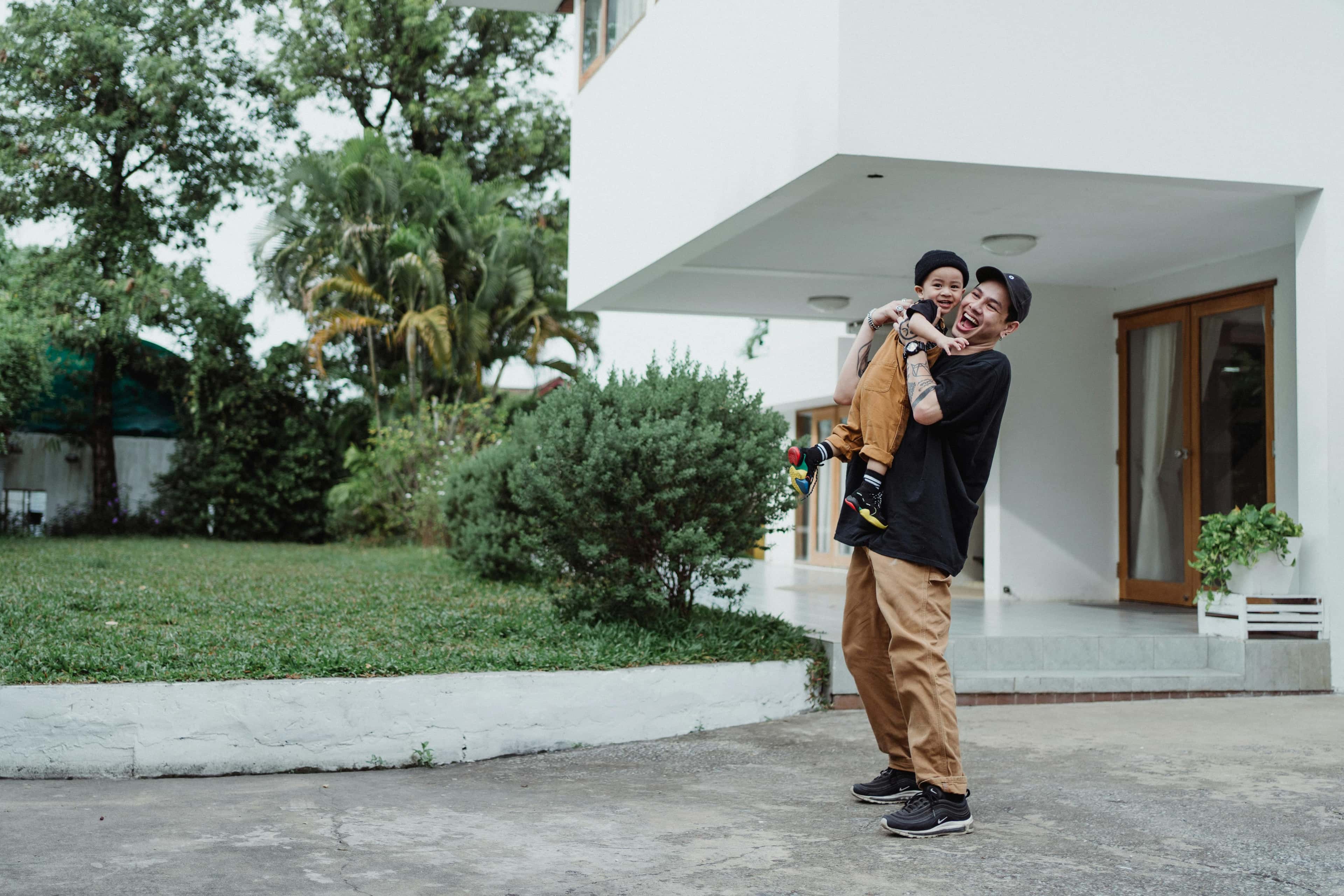 Happy family in modern house